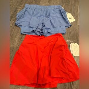 Blogilates Women Ruffle Short and Slit Skort Size Medium NEW